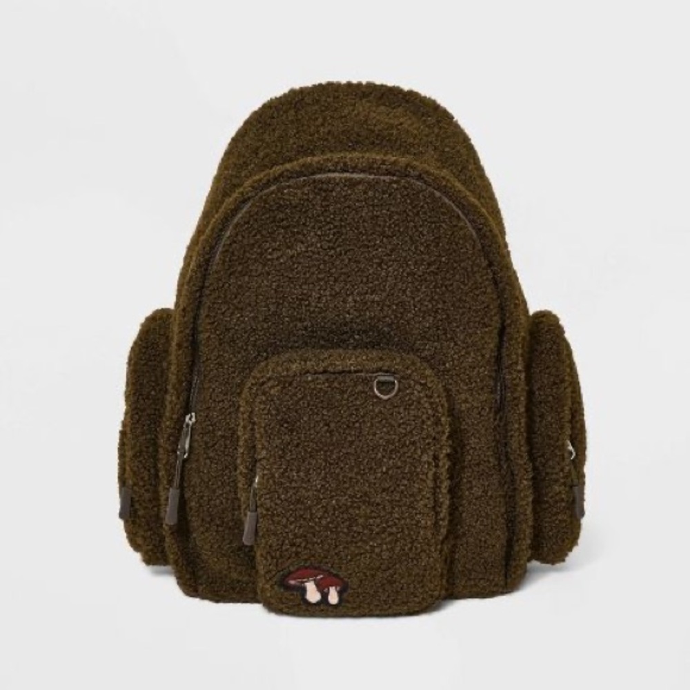 Original Use Men's Faux Shearling Sling Pack with Patch Icon Crossbody Bag